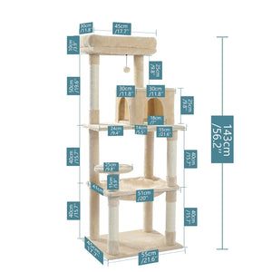 Multi-Level Cat Tower with Condo Scratching Post