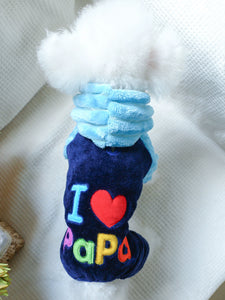 PETCIRCLE Blue I LOVE Papa Heattech Sweater