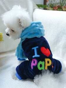 PETCIRCLE Blue I LOVE Papa Heattech Sweater