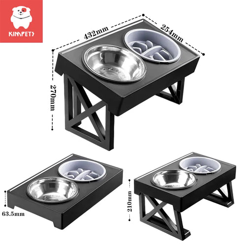 Adjustable Double Bowl Stand