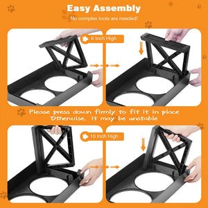 PetSquares Adjustable Double Bowl Stand