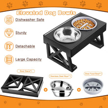Load image into Gallery viewer, PetSquares Adjustable Double Bowl Stand