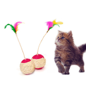 Cat Scratching Feather Ball - PetSquares