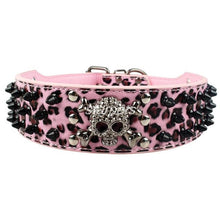 Load image into Gallery viewer, PETSQUARES Wide Spiked Studded Leather Dog Collar