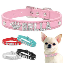 Load image into Gallery viewer, Pet Artist Personalized Bling Rhinestone Dog Collar
