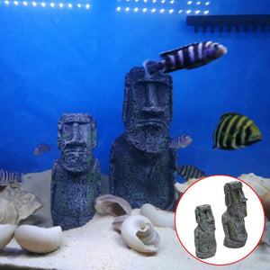 Easter Island Stone Statue Tank Ornament - PetSquares