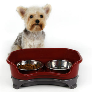 Two Splash-proof Pet Stainless Steel Bowls - PetSquares