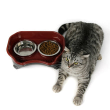 Load image into Gallery viewer, Two Splash-proof Pet Stainless Steel Bowls - PetSquares