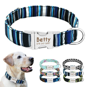 DiDog Nylon Personalized Custom Dog ID Tag Collar - PetSquares